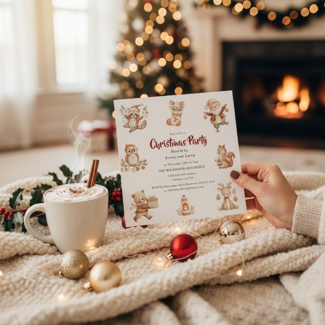 Woodland Whimsy Christmas Party Invitation (Créateur téléchargé)