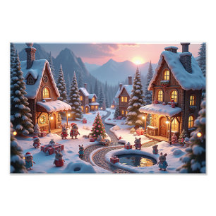 Woodland Whimsy Christmas Village Photo Print