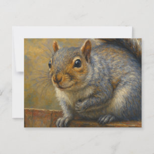 Woodland Whimsy – Realistic Squirrel Portrait Postcard