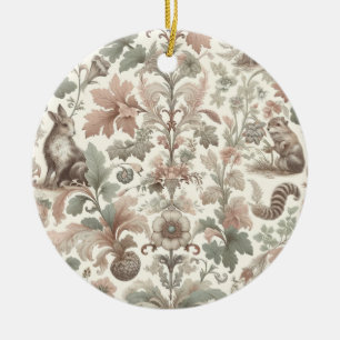 Woodland Whispers: Victorian Nature Elegance Ceramic Ornament
