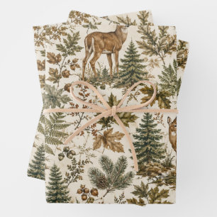 Woodland Whitetail Deer Wrapping Paper for Him