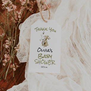 Woodland Wild Forest Bunny Animal Baby Shower Gift Tags