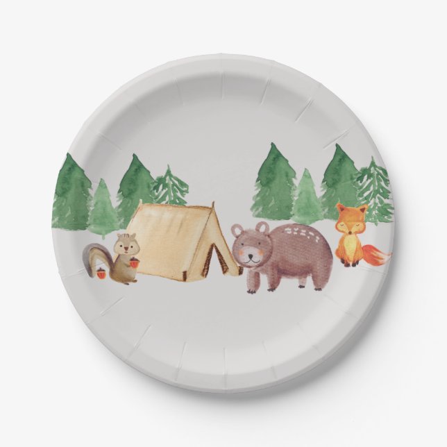 Woodland Wild ONE  Paper Plate (Front)