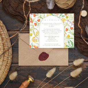 Woodland Wildflower Boho Wedding Details Enclosure Card