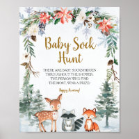 Woodland Winter Animals Forest Baby Sock Hunt