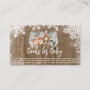 Woodland Winter Baby Shower Books for Baby  Business Card