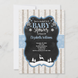 Woodland Winter Baby Shower Invitation