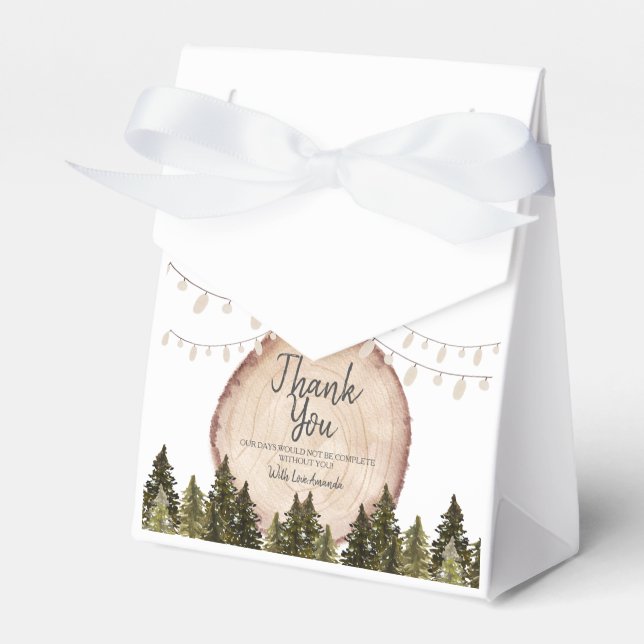 Woodland Winter Forest Baby Shower Favor Box (Front Side)