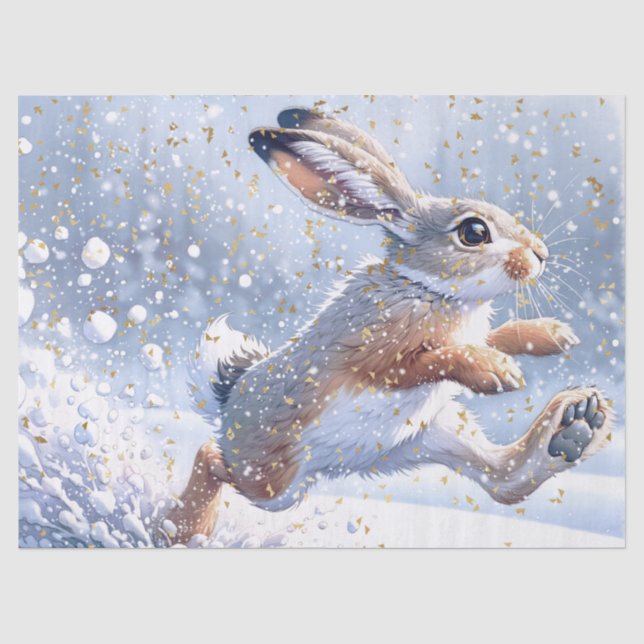 Woodland Winter Hare Tissue Paper (Front)