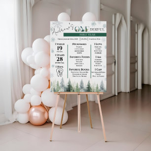 Woodland Winter ONEderland Milestones Poster