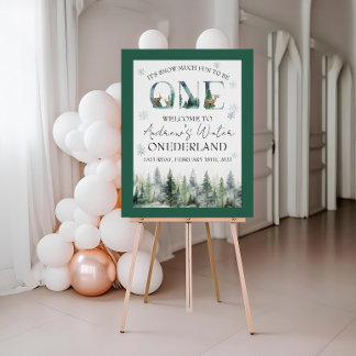 Woodland Winter ONEderland Welcome Poster