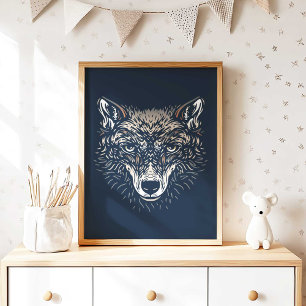 Woodland Wolf Nursery Wall Art Print Nursery Decor