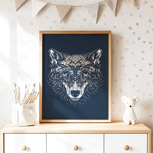 Woodland Wolf Nursery Wall Art Print Nursery Decor (Woodland Wolf Nursery Wall Art Print Nursery Decor by TinkPrints.)