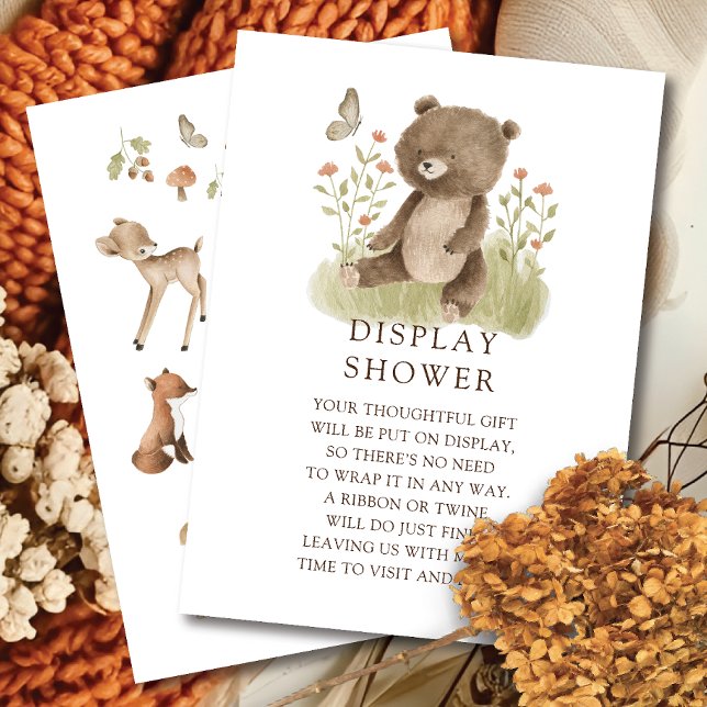 Woodland Wonder Bear Display Shower Enclosure Card (Creator Uploaded)