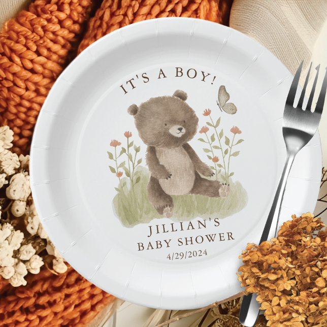 Woodland Wonder Bear Paper Plate (Creator Uploaded)