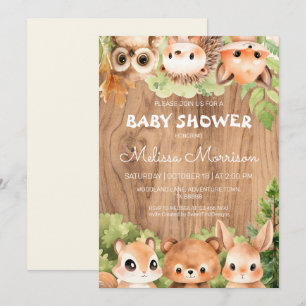 Woodland World All are invited Baby Boy Shower Invitation
