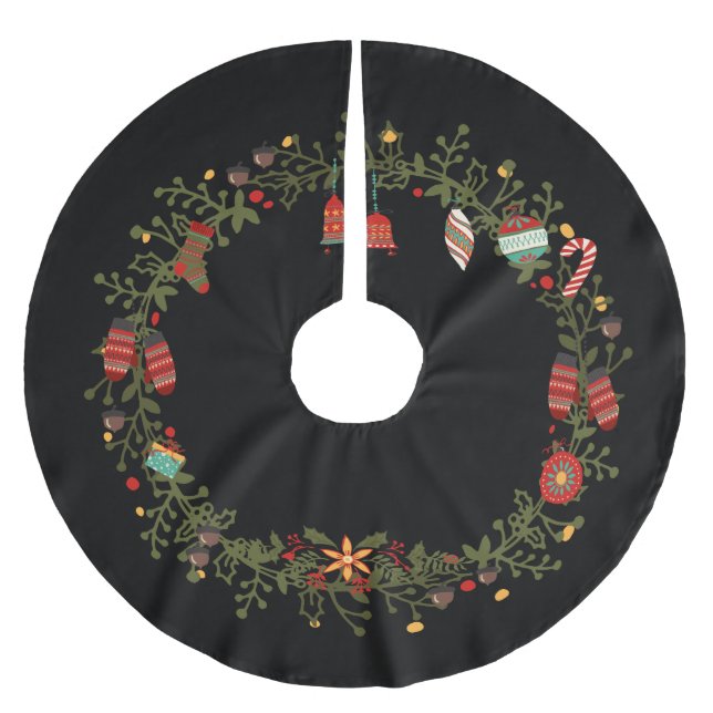 Woodland Wreath Design - Christmas Tree Skirt (Front)