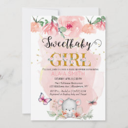 Woodlands Animal Theme Baby Mouse for baby shower Invitation