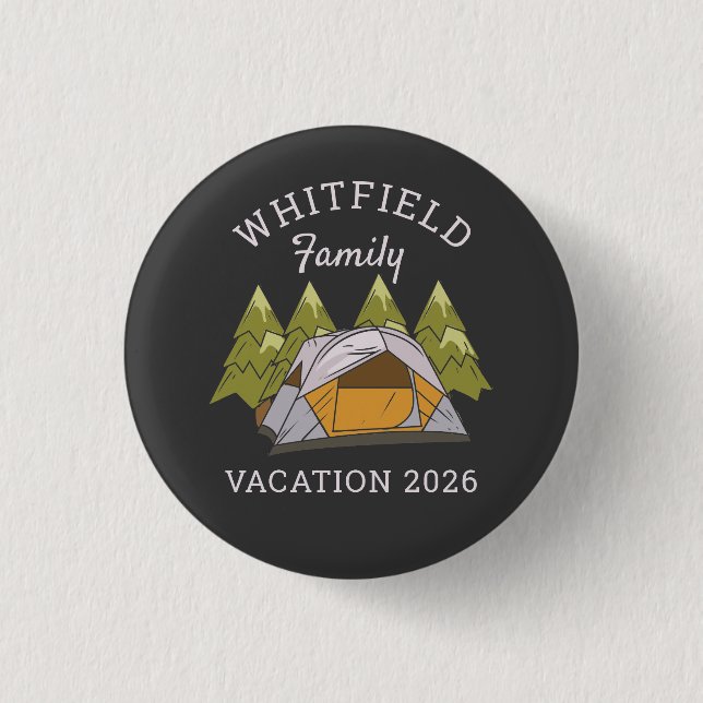 Woodlands Camping Trip Family Reunion Custom 1 Inch Round Button (Front)
