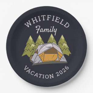 Woodlands Camping Trip Family Reunion Custom Paper Plate