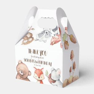 Woodlands forest animals birthday personalized favor box