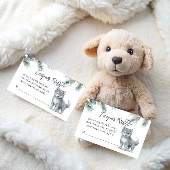 Woodlands forest cute baby animals diaper raffle  enclosure card (Woodlands forest cute baby animals diaper raffle enclosure card baby shower raffle tickets)