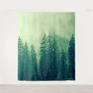Woodlands Forest Pine Trees Mural   Wall Tapestry