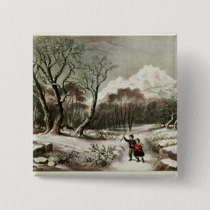 Woodlands in Winter 2 Inch Square Button