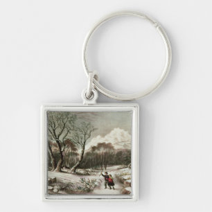 Woodlands in Winter Keychain