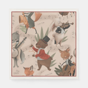 Woodlands Musicians Whimsical Baby Shower  Napkin