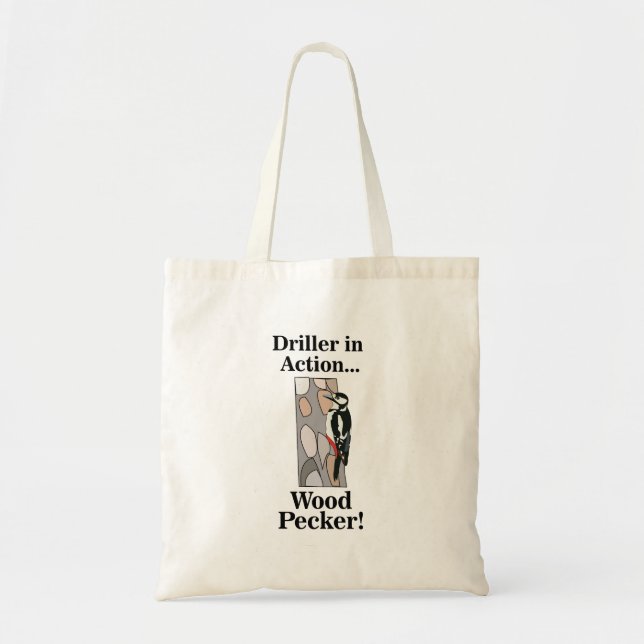 Woodpecker Bird Funny Tote Bag (Front)