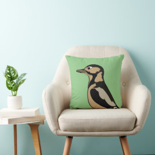 Woodpecker Bird Nature Wildlife Throw Pillow