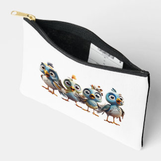 woodpecker Cute baby bird Print Cut Sew Small Acce Accessory Pouch