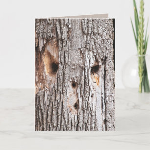 Woodpecker Hole Tree Face Card