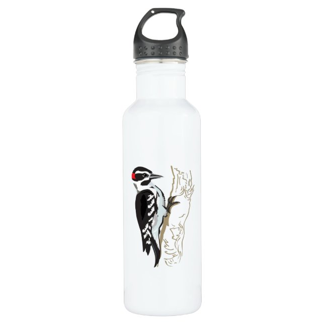 Woodpecker illustration 710 ml water bottle (Front)