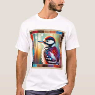 Woodpecker in the Forest 051124AREF112 - Watercolo T-Shirt