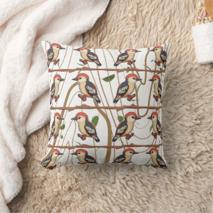 Woodpecker Lovers Print Throw Pillow