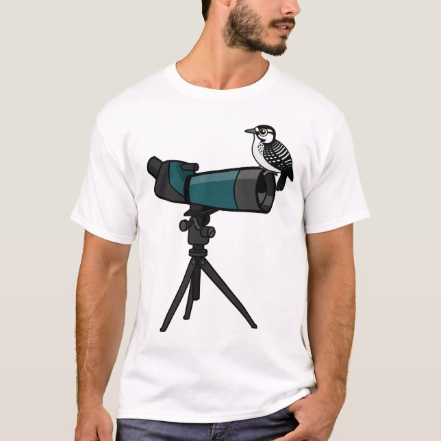 Woodpecker on Spotting Scope T-Shirt (Front)