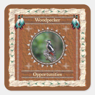 Woodpecker Opportunities Energy Square Sticker