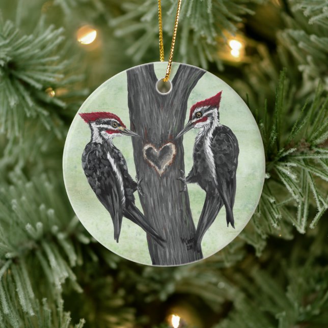 Woodpecker Ornamant Ceramic Ornament (Tree)
