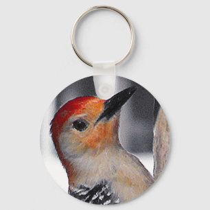 Woodpecker Portrait Keychain