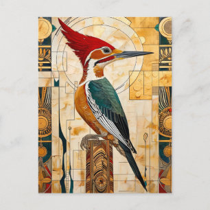 Woodpecker Totem – Art Deco Rhythm Postcard