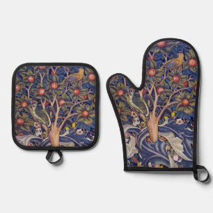 Woodpecker, William Morris Oven Mitt & Pot Holder Set