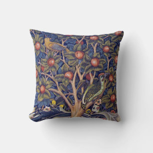 Woodpecker, William Morris Throw Pillow