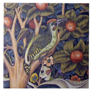Woodpecker, William Morris Tile