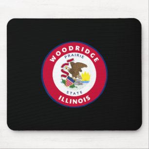 Woodridge Illinois Il Flag Dge Roundlet Souvenir Mouse Pad