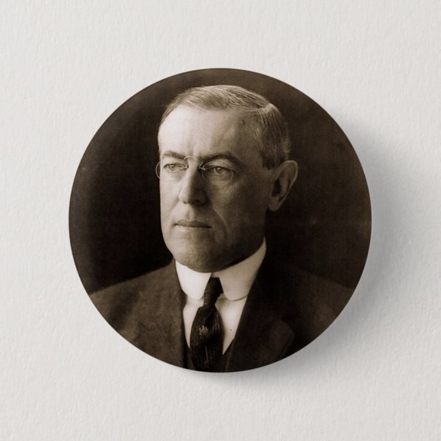 Woodrow Wilson 2 Inch Round Button (Front)