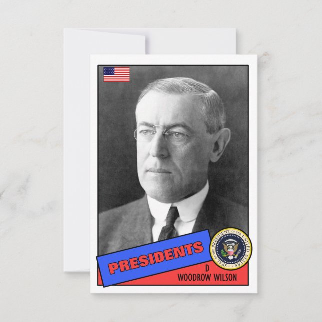 Woodrow Wilson Baseball Card (Front)
