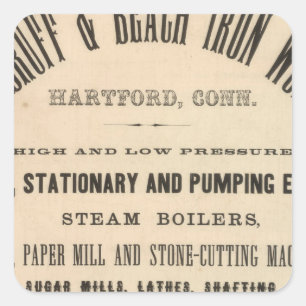 Woodruff and Beach Iron Works Square Sticker