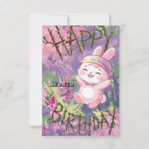 Woods Boho Bunny Digital Birthday Card